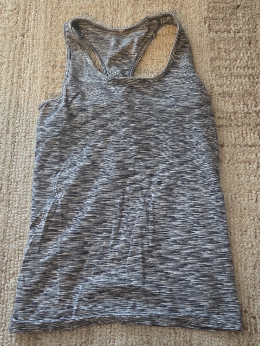 Athleta Heathered Gray Striped Tank Top